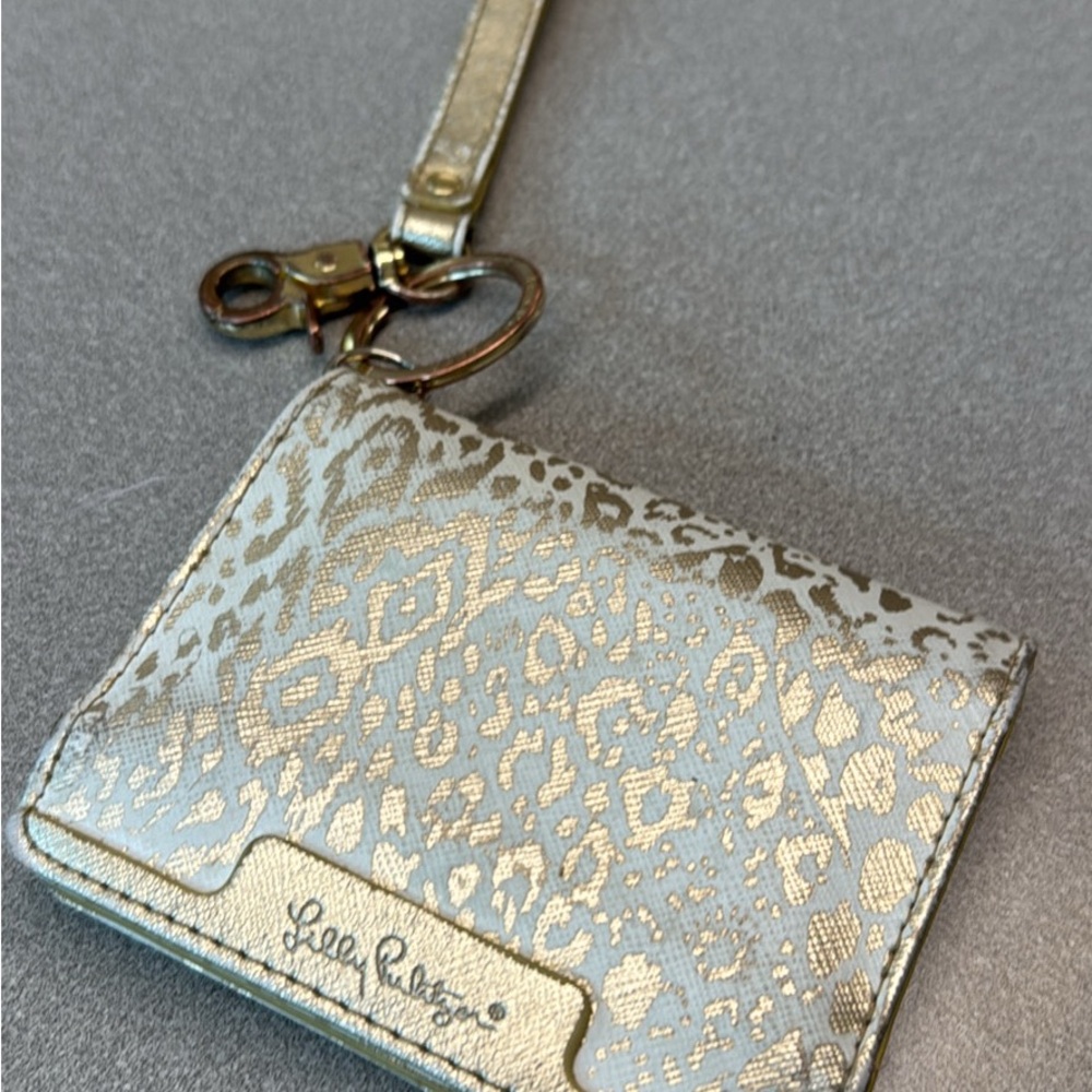 Lilly Pulitzer Gold Key Card Holder with Animal Print